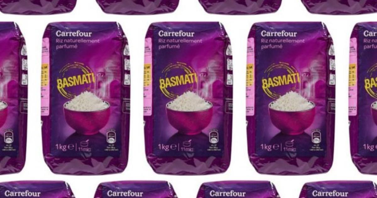 Rappel de certains lots de riz Basmati de la marque Carrefour
