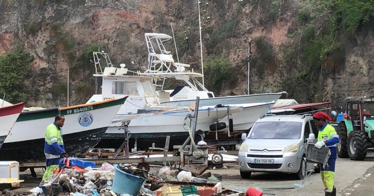 Nettoyage du port de pêche de Case-Pilote sur fond de polémique