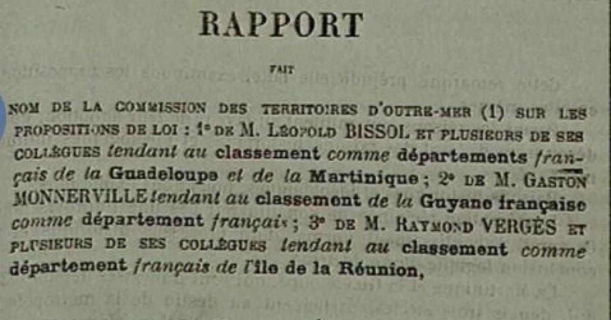     





Il y'a 75 ans, la Martinique devenait un département




