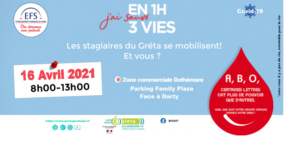 Les stagiaires du GRETA et l'EFS mobilisés pour le don du sang