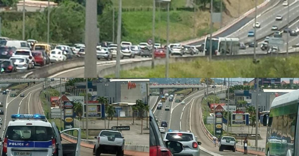 Un accident paralyse le TCSP et provoque un important embouteillage sur l'autoroute