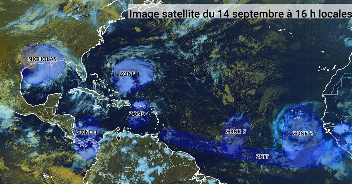 La tempête Nicholas sévit au Texas, deux autres zones sous surveillance (bulletin du 14/09/21)