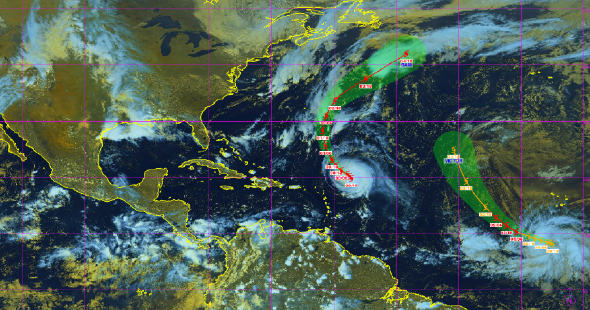 L'ouragan Sam continue sa route vers le nord-ouest, la tempête tropicale Victor se forme (bulletin du 29/09/21)