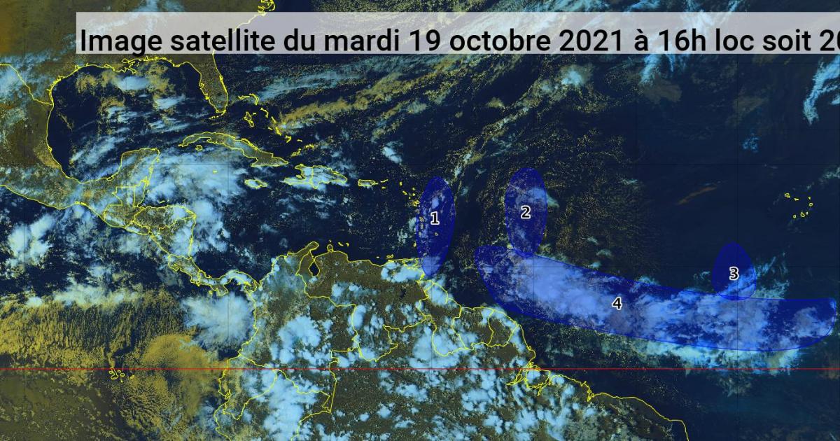 Situation calme, trois ondes tropicales peu actives (bulletin du 19/10/21)