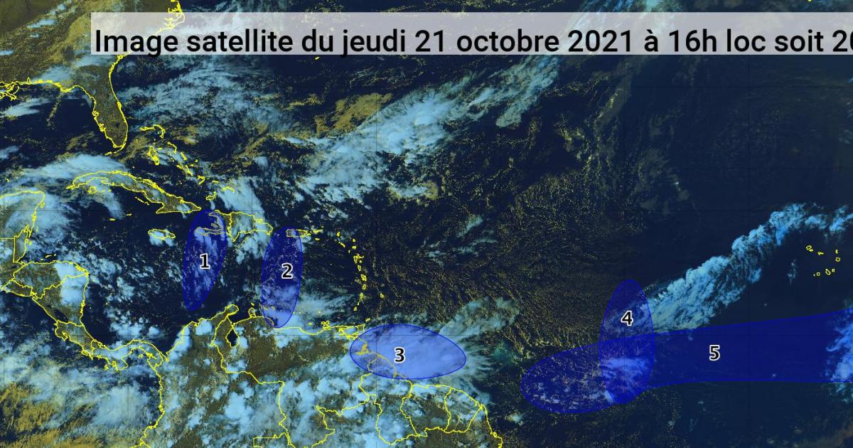 Situation calme : une onde tropicale dans l'Atlantique, prévue pour la fin de semaine (bulletin du 21/10/21)