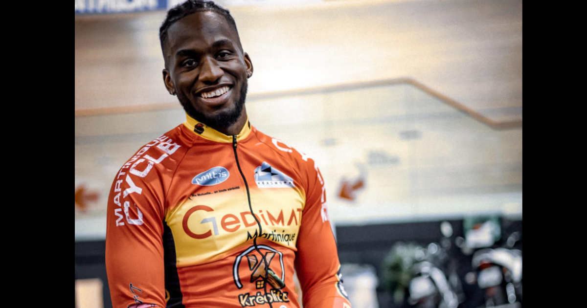 Le martiniquais Melvin Landerneau, champion d'Europe de cyclisme sur piste, anime un stage au Lamentin