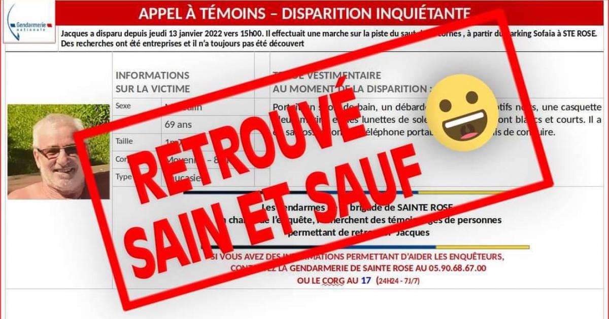 Le disparu de Sainte-Rose retrouvé sain et sauf