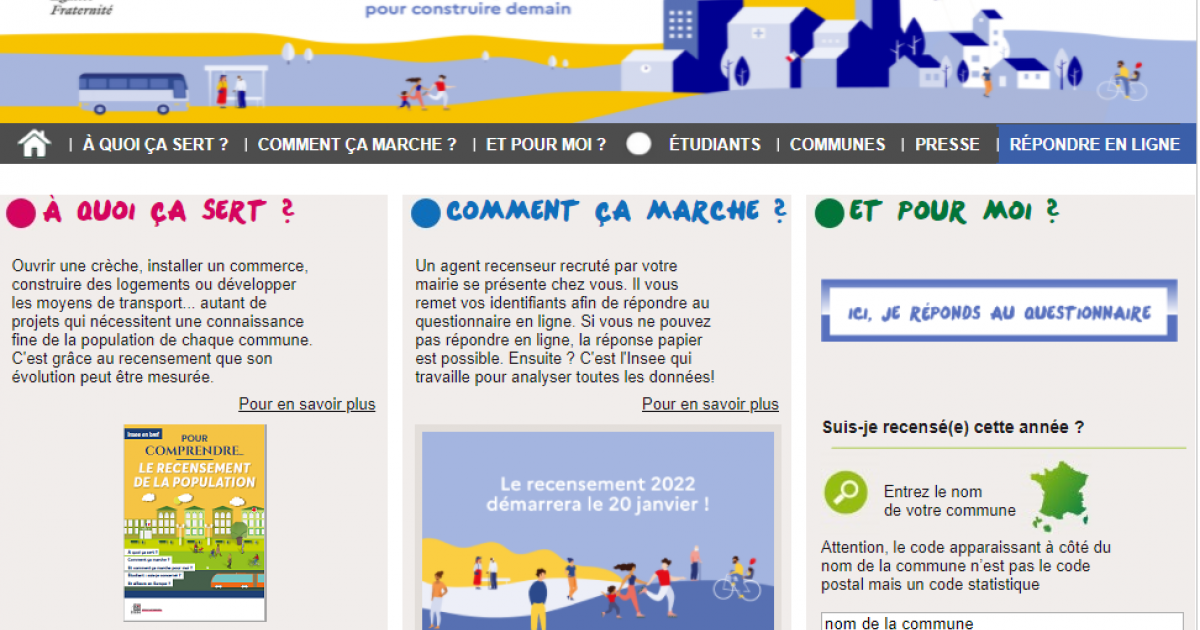     





Le e-recensement: l'INSEE s'adapte au contexte sanitaire




