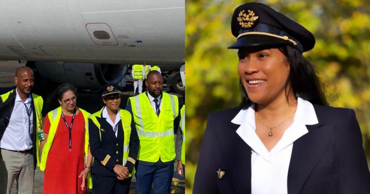Valérie de Lépine aux commandes de l'Airbus A320 Diamant