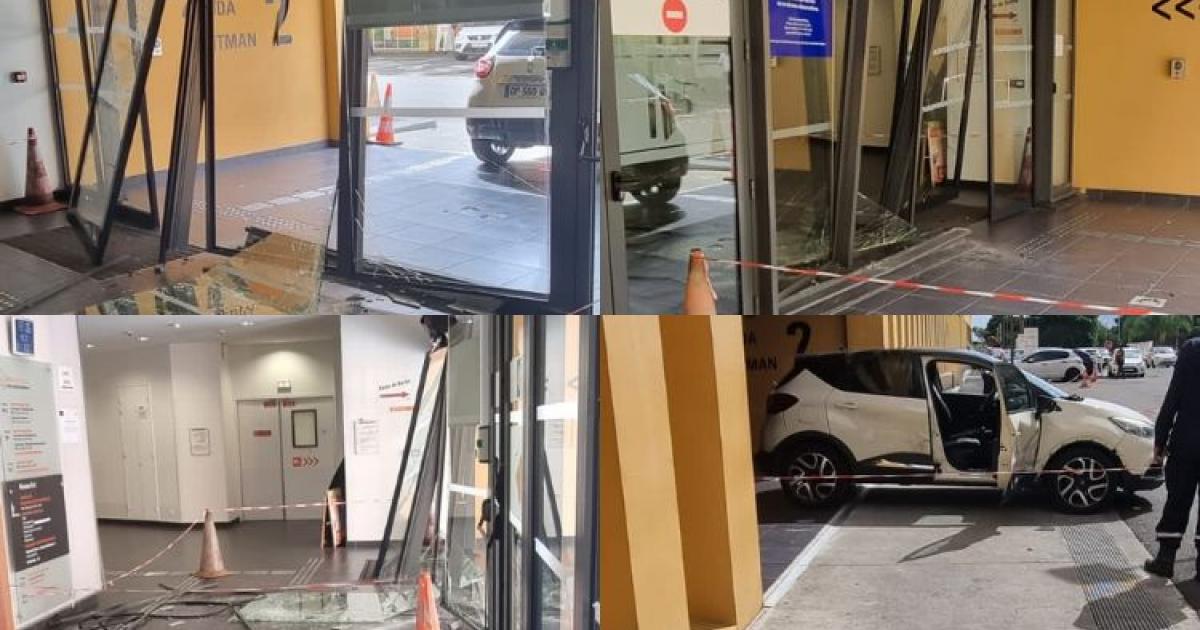 Elle perd le contrôle de sa voiture qui percute l'entrée d'une unité du CHU
