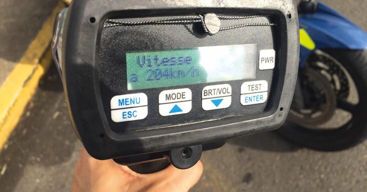 Un motard flashé à 204 km/h au Robert !