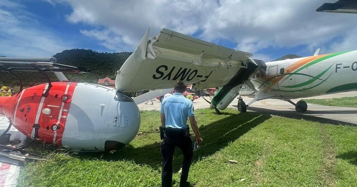 Un avion d’Air Antilles percute un hélicoptère à l’atterrissage à Saint-Barthélémy