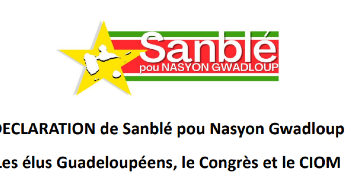     





« Sanblé Pou Nasyon Gwadoup » s’inquiète de l’avenir politique du territoire




