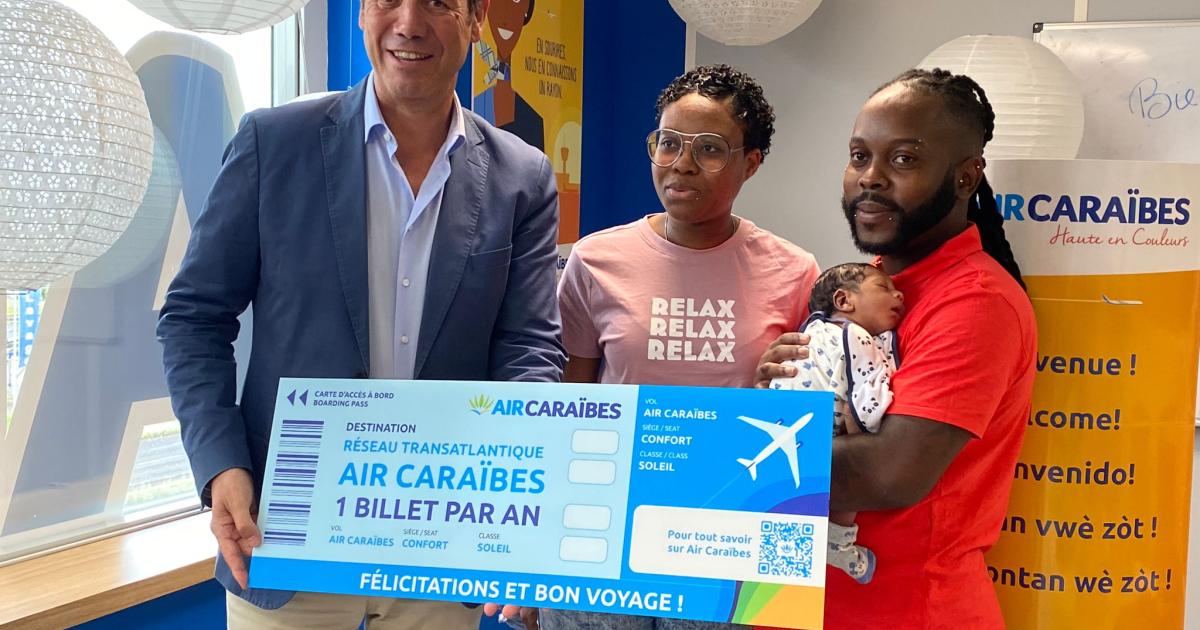 18 billets d'avion pour le petit Angëll, né sur un vol d'Air Caraïbes