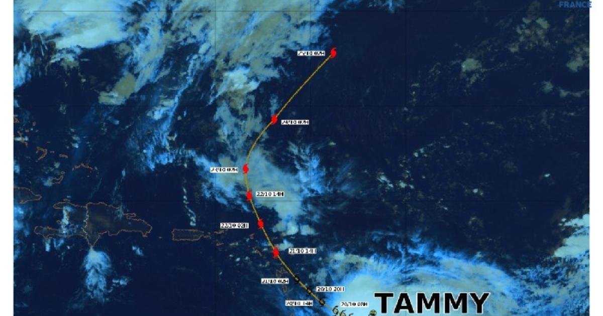 Le centre de l’Ouragan « Tammy » attendu à proximité de la Guadeloupe samedi matin