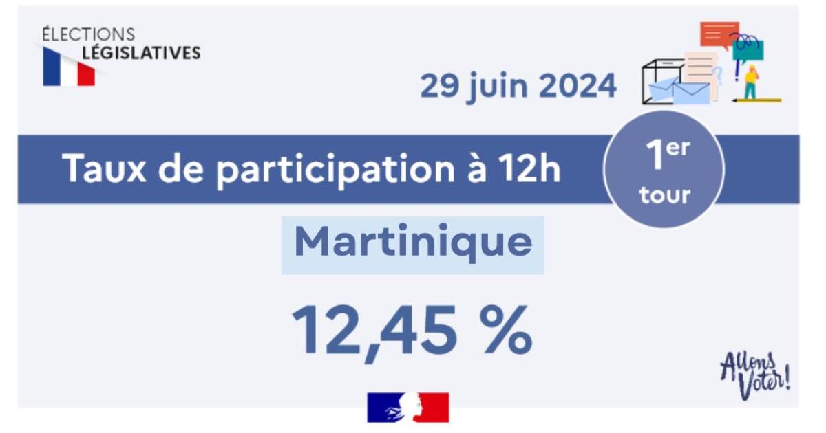 Législatives : 12,45% de participation à midi en Martinique