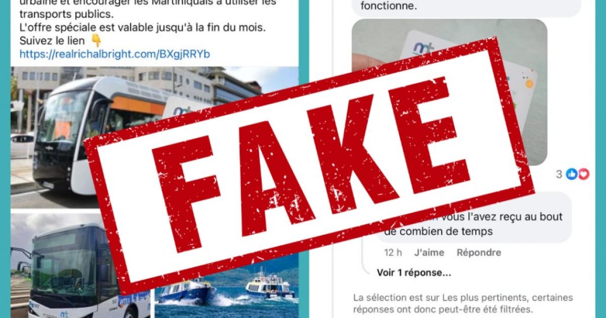 Fake News : pas de carte de transports gratuite de 6 mois à Martinique Transport