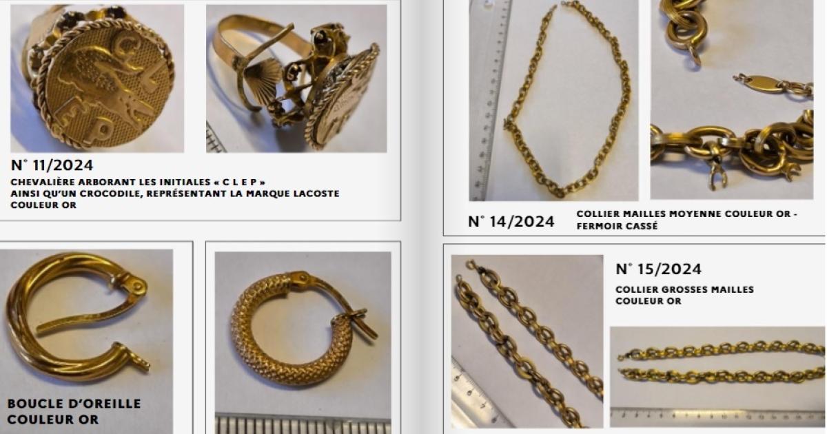 Des bijoux volés et récupérés recherchent leurs propriétaires